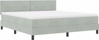 vidaXL Vidaxl Cama Box Spring Con Colch&oacute;n Terciopelo Gris Claro 180x200 Cm