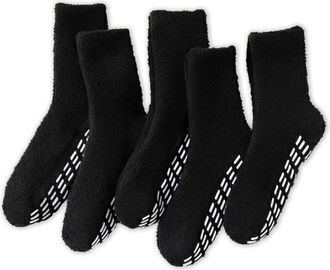Generic 5 Pairs Slipper Socks Women - No Slip, Soft Cosy Winter Fuzzy Warm, Ladies Fluffy Thermal Grip Bed Socks, Size UK 4-8
