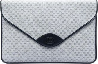 Gucci Pre-owned Coated Canvas Clutch - Dames - Vintage Clutch - Grijs - ONE Size - Vintage