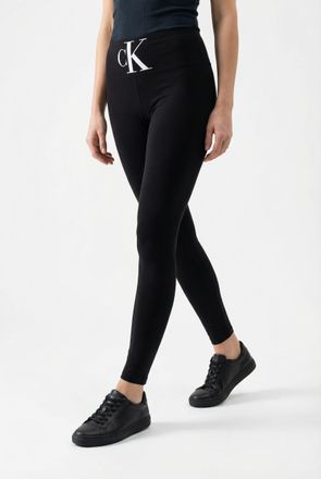 Calvin Klein Jeans Leggings CALVIN KLEIN JEANS CKJ WOMEN LEGGING 1P HIGH-WAIST MONOGRAM, Damen, Gr. XL, N-Gr, schwarz, Web, Obermaterial: 90% Polyamid, 9% Elasthan, 1% P