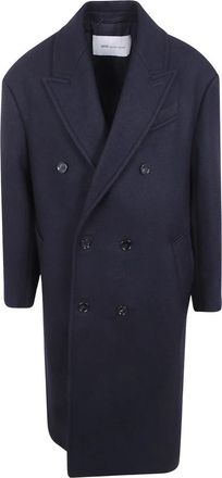 Ami Double Breasted Long Cozy Coat - Heren - Mantel - Zwart - M - Wol - Jassen