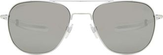 American Optical ORIGINAL PILOT Polarized 2SMGP Mens Sunglasses Silver Size 52