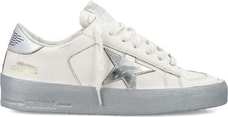 Golden Goose Low-Top Sneakers with Metallic Silver Star Detail