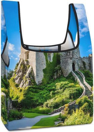 Generic Blarney Castle County Cork Ireland Shopping Bag Reusable Grocery Tote Bag Foldable Handbag for Travel Picnic