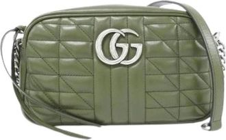 Gucci Borsa a spalla in pelle GG Marmont Pre-owned - - Pre-owned - Donna - Verde - ONE SIZE