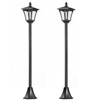 OUTSUNNY Farolas solares 18x18x160 cm negro