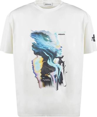 Premiata Katoenen T-shirt met print - Heren - T-shirts - Wit - XL - Katoen - Tops