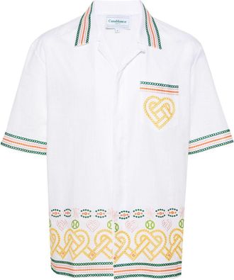 Casablanca Gradient Heat broderie-anglaise shirt - men - Viscose/Cotton - S - White