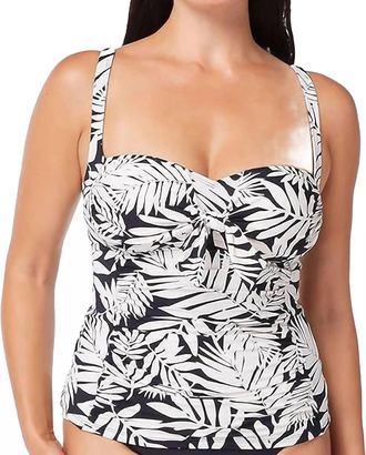 Bleu Rod Beattie Urban Oasis Tie Front Over The Shoulder Tankini Top In Black