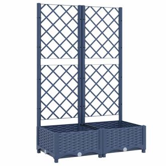 vidaXL Vidaxl - Jardinera Con Enrejado Pp Azul Gris 80x40x121,5 Cm
