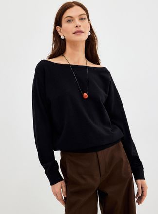 Contemporaine Womens Fine-knit boat-neck sweater