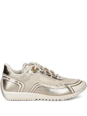 Michael Michael Kors Byrdie lace-up sneakers - women - Fabric/Rubber/Fabric - 8.5 - Gold