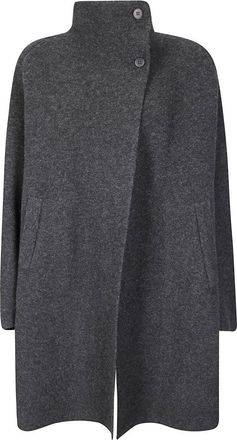 Boboutic Textured Knit High Collar Coat