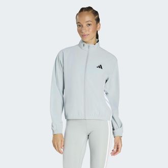 adidas Rollkragenpullover ADIDAS PERFORMANCE WE 3S WOVEN JKT, Damen, Gr. XXL, wonder sage, wei&szlig;, Obermaterial: 87% Polyester, 13% Elasthan, normal, Pullover 