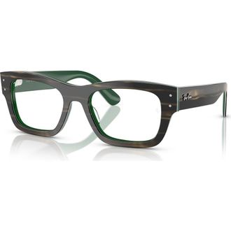 Ray-Ban 55mm Rectangle optical glasses in Green at Nordstrom
