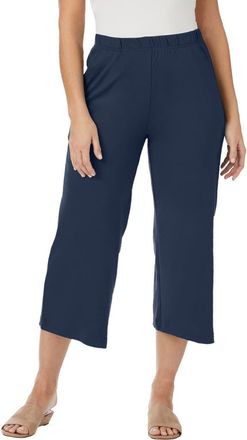 Jessica London Soft Ease Wide Crop in Navy at Nordstrom, Size Medium