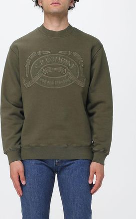 C.P. Company C. P. COMPANY Felpa girocollo in cotone con logo ricamato tono su tono