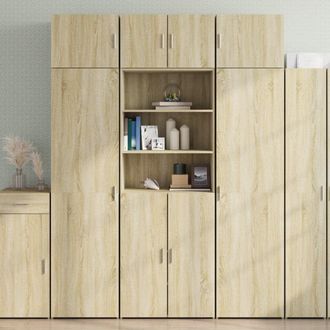 Berkfield Home Storage Cabinet Sonoma Oak 70x42.5x225 cm Engineered Wood in Brown