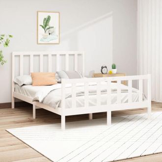 vidaXL Vidaxl - Estructura De Cama Sin Colch&oacute;n Madera De Pino Blanca 140x190 Cm