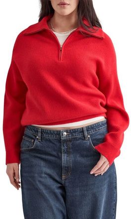 Mango Half Zip Sweater in Red at Nordstrom, Size X-Small