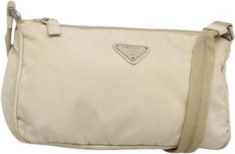 Prada Pre-owned Nylon Cross Body Bag - Dames - Vintage Schoudertas - Beige - ONE Size - Nylon - Vintage