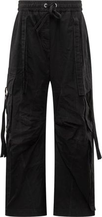 Dolce & Gabbana Waxed Faille Cargo Pants - Dames - Loose Fit Jeans - Zwart - M - Katoen - Jeans