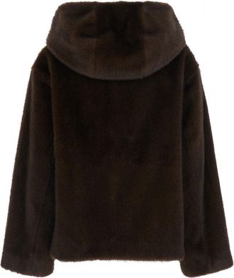 P.A.R.O.S.H. High-Collar Tech Fabric Coat - Brown