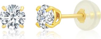 MAX + STONE 14k Yellow or White Gold 4mm Round Stud Earrings