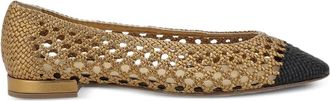 Francesco Russo Ballerine con design intrecciato - Oro