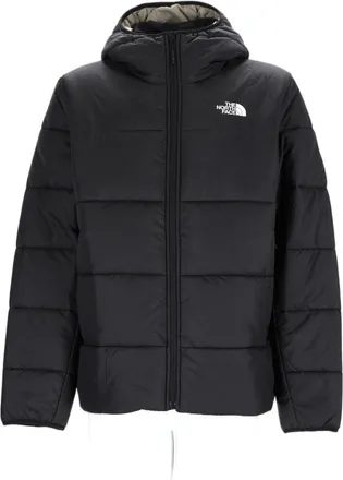 The North Face Black Hooded Horizontal Quilted Puffer Jacket