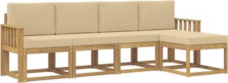 vidaXL Conjunto De Sof&aacute;s De Exterior 5 Uds. Y Beige Vidaxl
