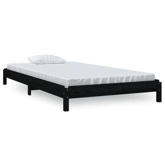 Berkfield Home Stack Bed Black 80x200 cm Solid Wood Pine