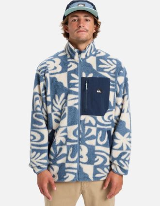 Quiksilver Mens Quiksilver Mens Clean Coast Breathable Full Zip Fleece - China Blue Checker - Size: 42