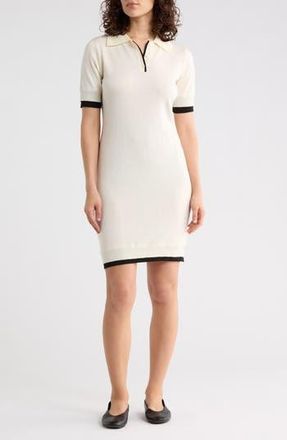Area Stars Trim Polo Dress in Ivory Black at Nordstrom Rack, Size X-Large