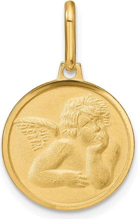 Diamond2Deal 14k Yellow Gold Polished and Matte Angel Pendant