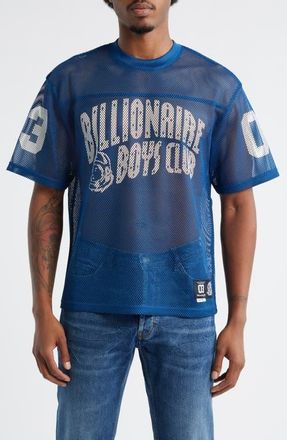 Billionaire Boys Club Varsity Mesh Graphic Jersey in Navy Peony at Nordstrom, Size Xx-Large