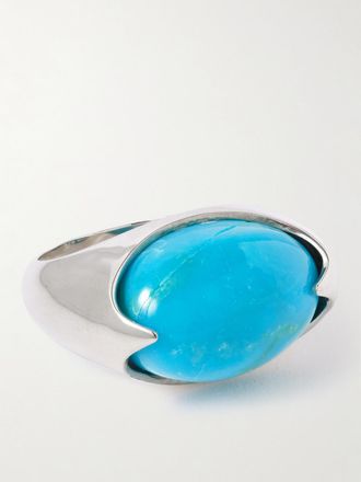 Loren Stewart Anello In Argento Sterling Con Turchese Orb - Blu