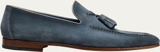 Magnanni Mens Seneca II Suede Tassel Loafers