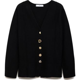 Mango Dali Knit Jacket in Black at Nordstrom Rack, Size Small