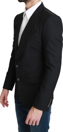 Dolce & Gabbana Black Single Breasted Formal Wool Mens Blazer
