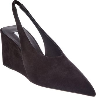 Alaia Ala&iuml;a Cube Suede Slingback Wedge Pump