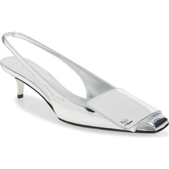 Courr&egrave;ges Fold Mirror Kitten Heel Slingback Sandals at Nordstrom, Size 10Us