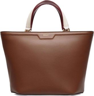 Bally Structured Leather Tote Bag With Contrasting Handles