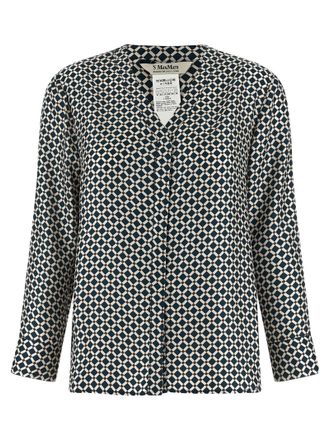 Max Mara Womens Blue Silk Blouse