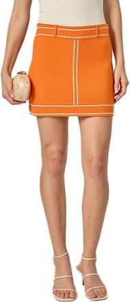 English Factory Denim Look Knit Miniskirt in Orange at Nordstrom, Size X-Small