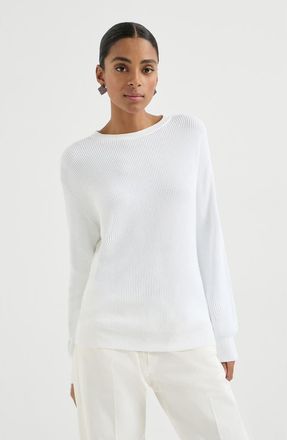 Brunello Cucinelli Cotton sweater in White at Nordstrom, Size 3X-Large Eu