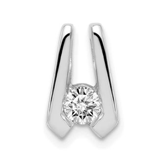 Diamond2Deal 14k White Gold 4mm Diamond Slide Pendant