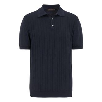 Oscar Jacobson Polo Shirts, male, Blue, Size: 2XL Blue Barto Stripe Polo Shirt Night Blue