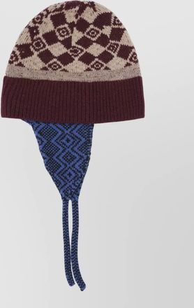 Dries Van Noten wool ribbed knit earflap hat