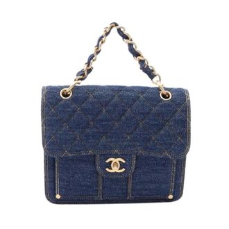 Chanel Pre-owned Matelasse Denim Rugzak - Dames - Pre-owned - Blauw - Maat: ONE Size Denim